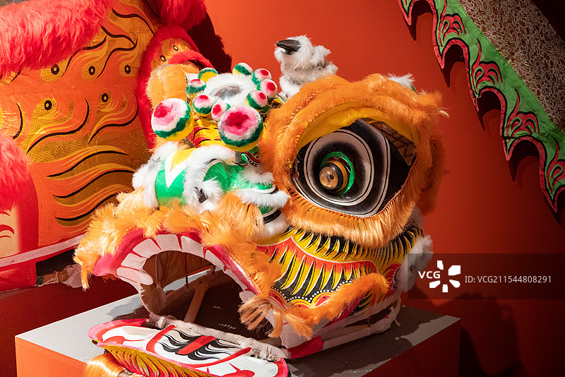 中国新年春节舞狮特写图片素材