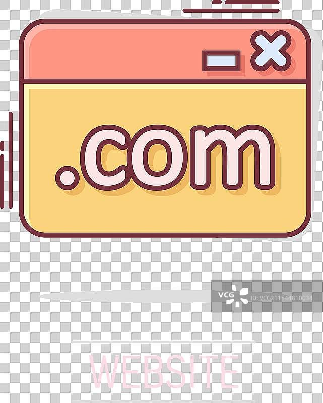 漫画风格的互联网网站域名图标图片素材