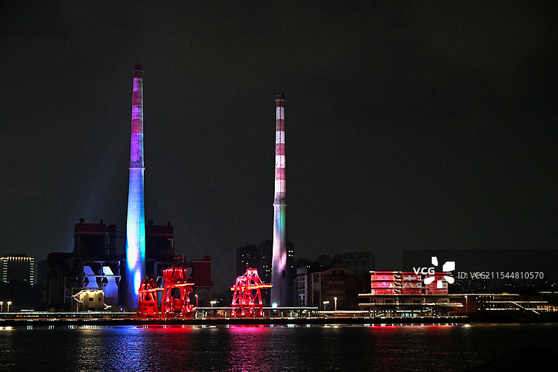 上海黄浦江小众夜景新年新春灯光秀图片素材