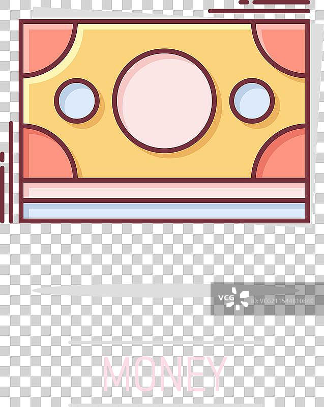 漫画风格的美元纸币图标图片素材