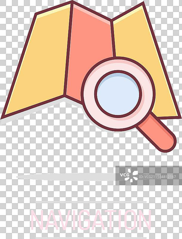 漫画风格的地图图钉图标，GPS导航图片素材