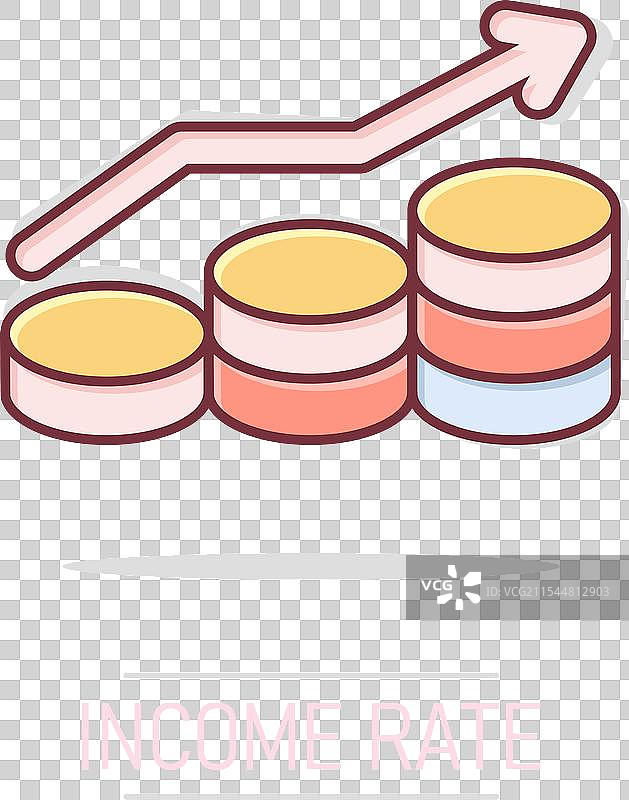 漫画风格的财务收入率增长图标图片素材