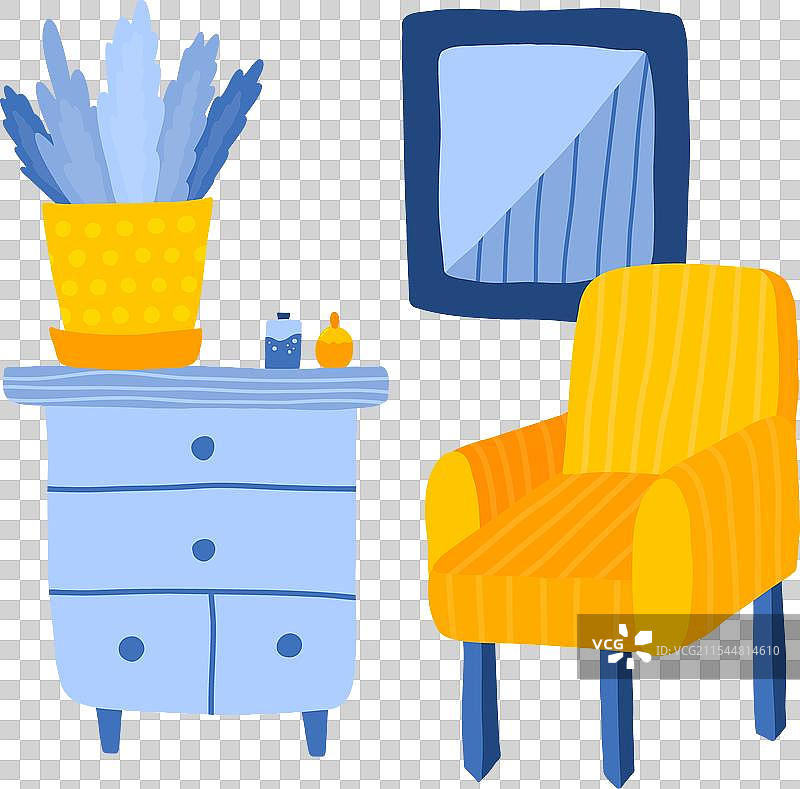 时尚明亮的客厅室内休息区图片素材