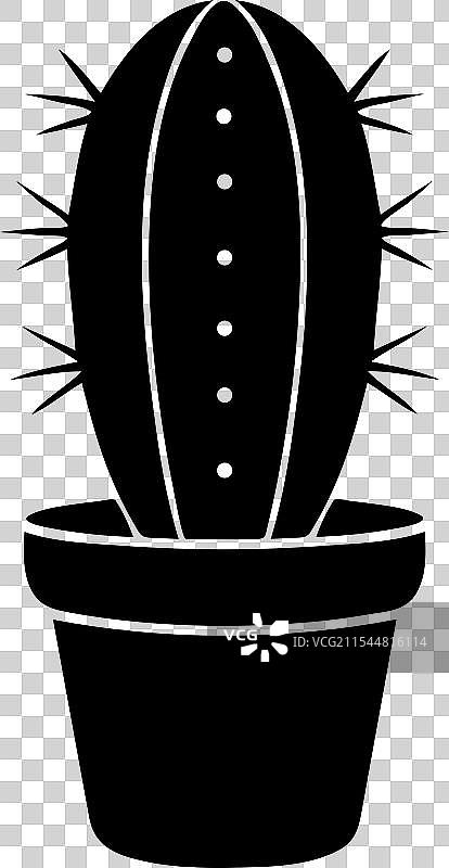 仙人掌剪影艺术，提供EPS文件格式图片素材