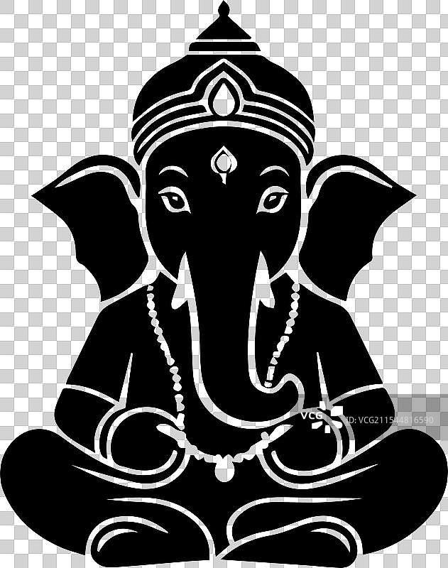 象头神塔库尔的剪影设计图片素材