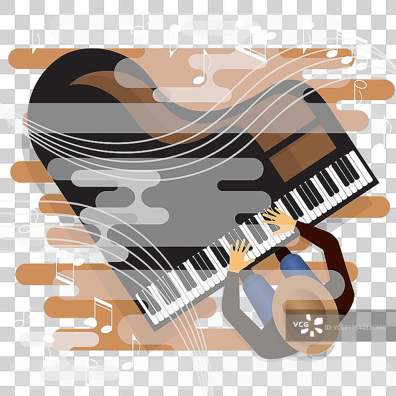 音乐家在弹钢琴图片素材