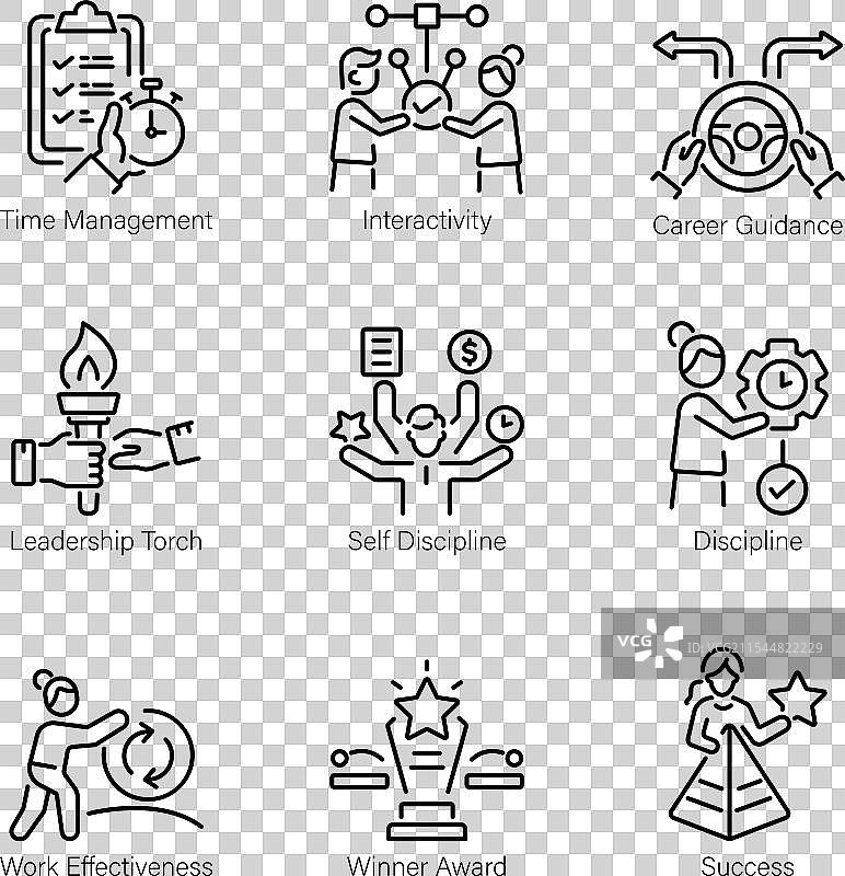 成就线性图标包图片素材