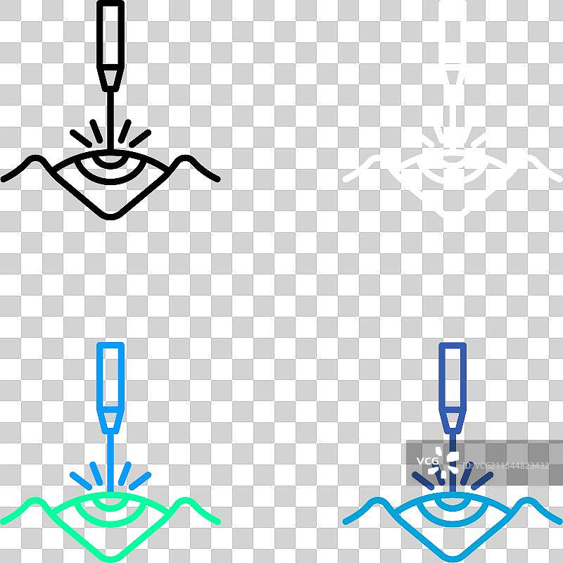 激光眼科手术细线图标 眼科学图片素材