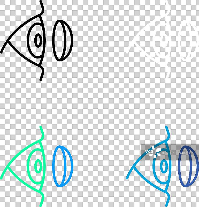 插入隐形眼镜的细线图标图片素材