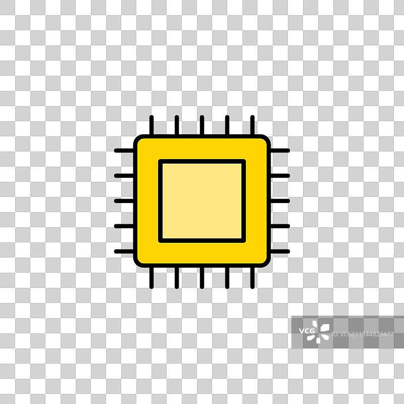 白色背景上的CPU图标图片素材