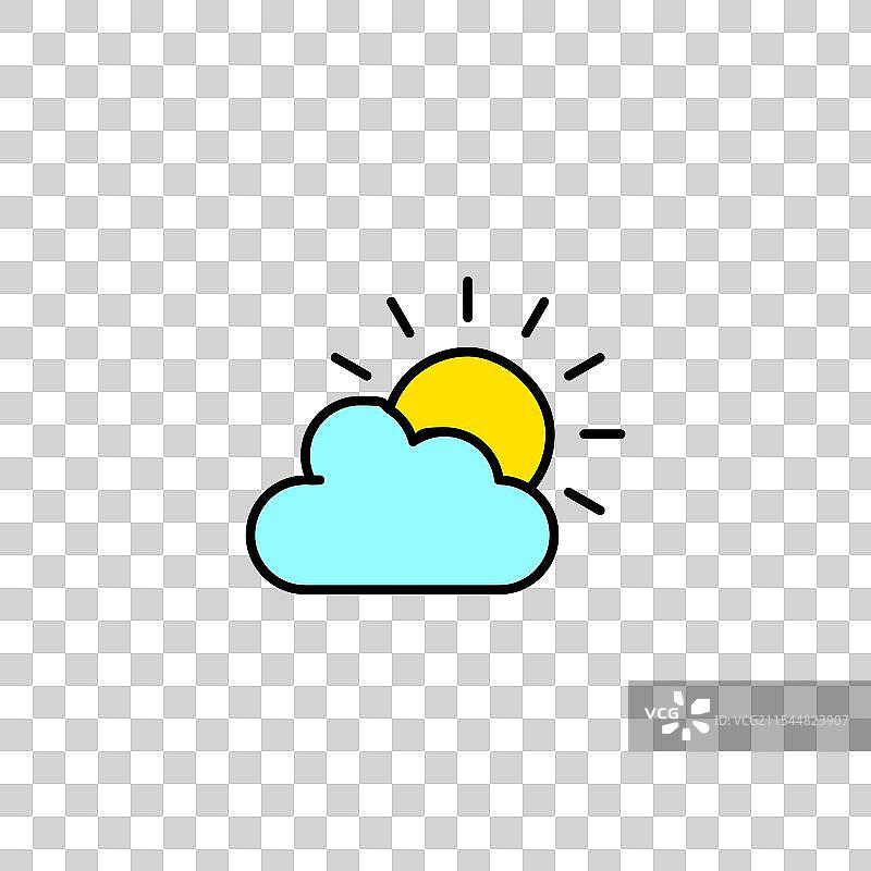 白色背景上的阴天图标图片素材