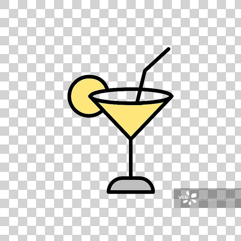 鸡尾酒图标，背景为白色图片素材