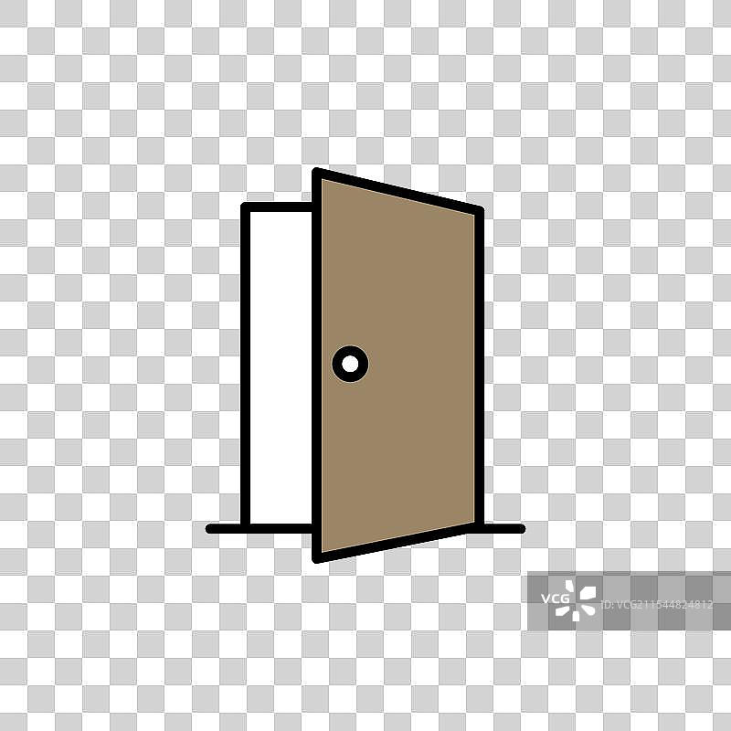 白色背景上的门图标图片素材