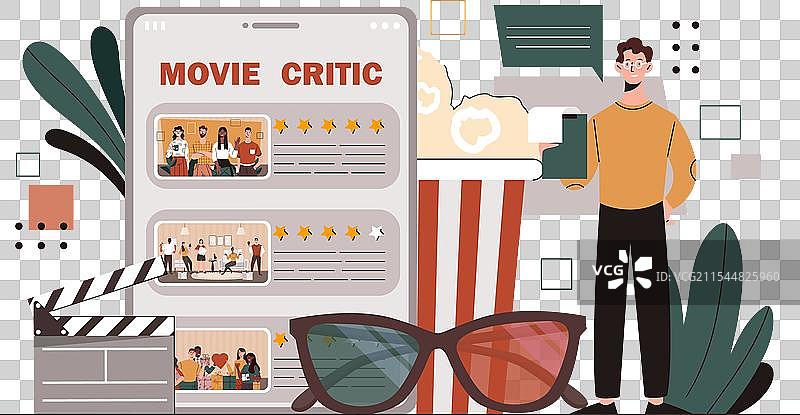 电影评论家概念图片素材