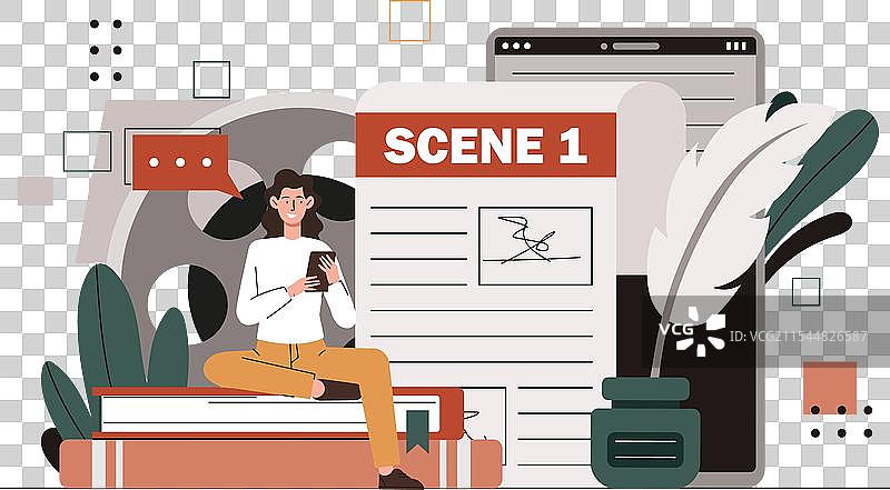 女编剧概念图片素材