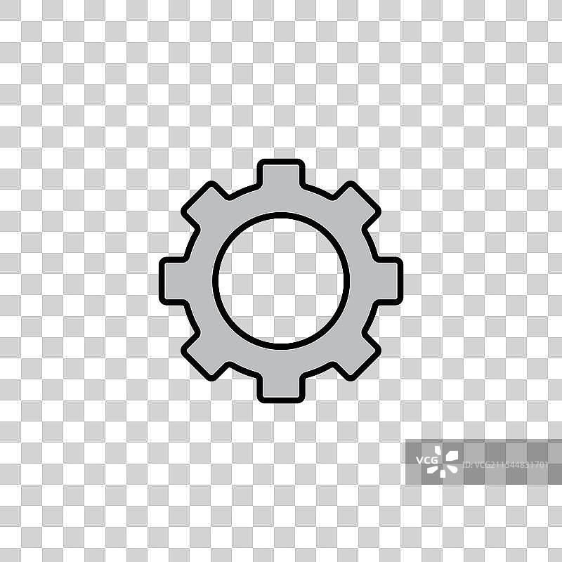 设置按钮图标，孤立在白色背景上图片素材