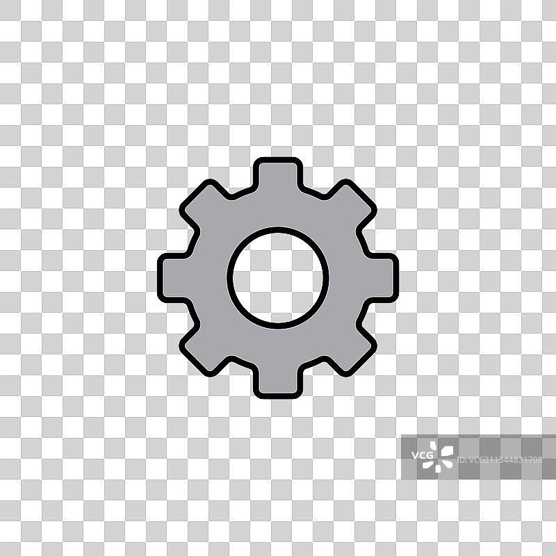 设置图标，孤立在白色背景上图片素材