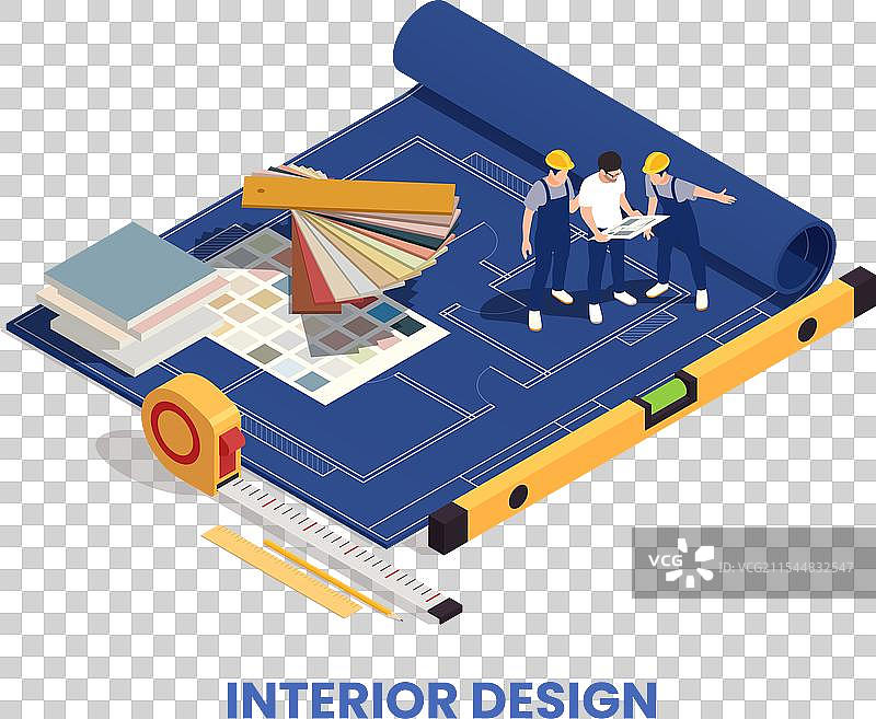 室内设计师的等距构图图片素材