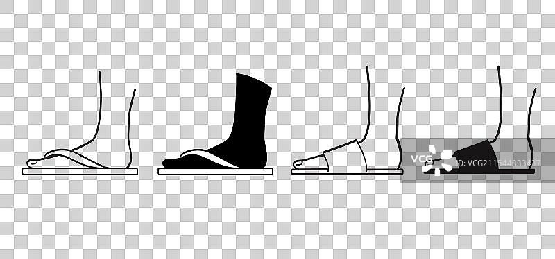 开放式鞋类：人字拖、拖鞋、凉鞋图片素材