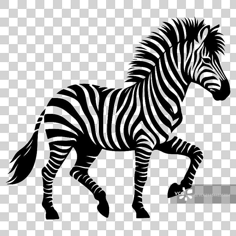 大胆黑色的抽象斑马剪影设计图片素材