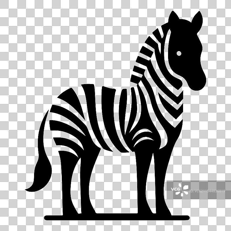 大胆黑色的抽象斑马剪影设计图片素材