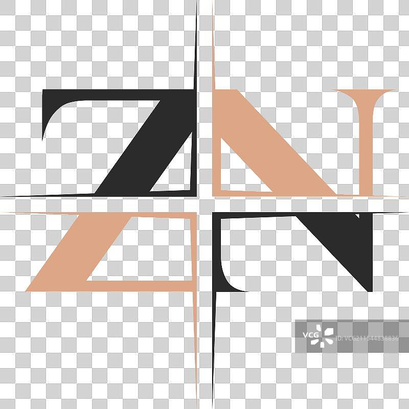 字母首字母标志：zn、nz、z和n图片素材
