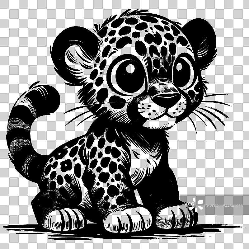 豹子宝宝的版画图片素材