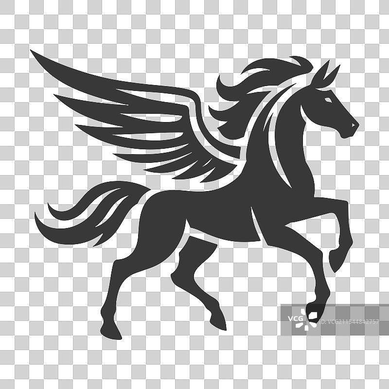 简单的飞马剪影吉祥物图片素材