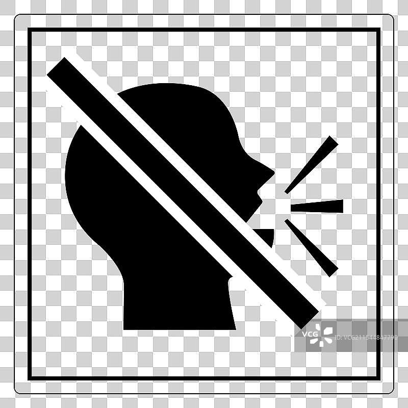 禁止交谈标志与剪影图标图片素材