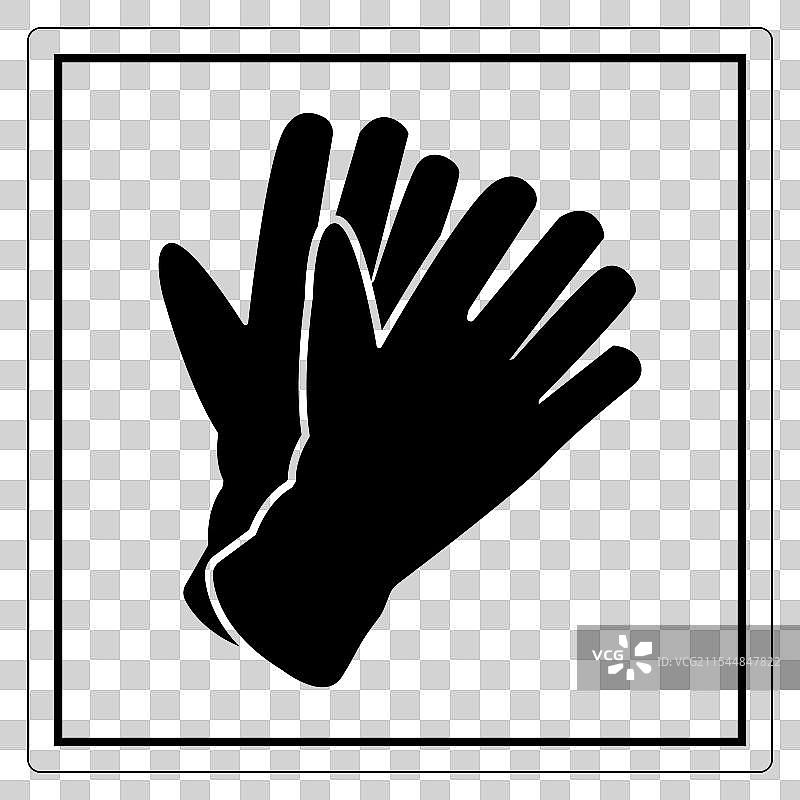 各种用途的手套黑色剪影图片素材