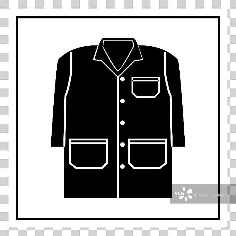 简单的黑色工作夹克图标，用于设计用途图片素材