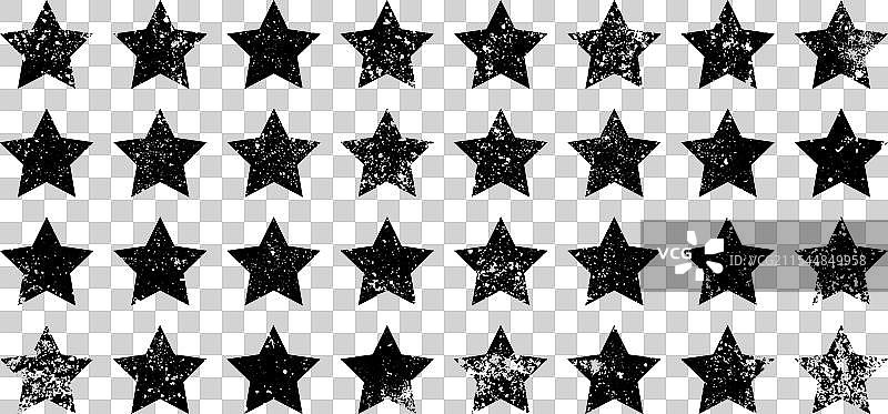 复古星星，带有裂纹和污渍的旧手图片素材