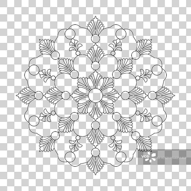 充满活力的装饰曼陀罗涂色书图片素材