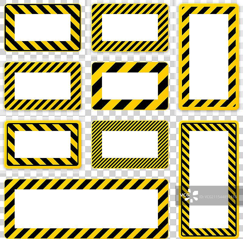 各种带有斜线的空白警告标志图片素材