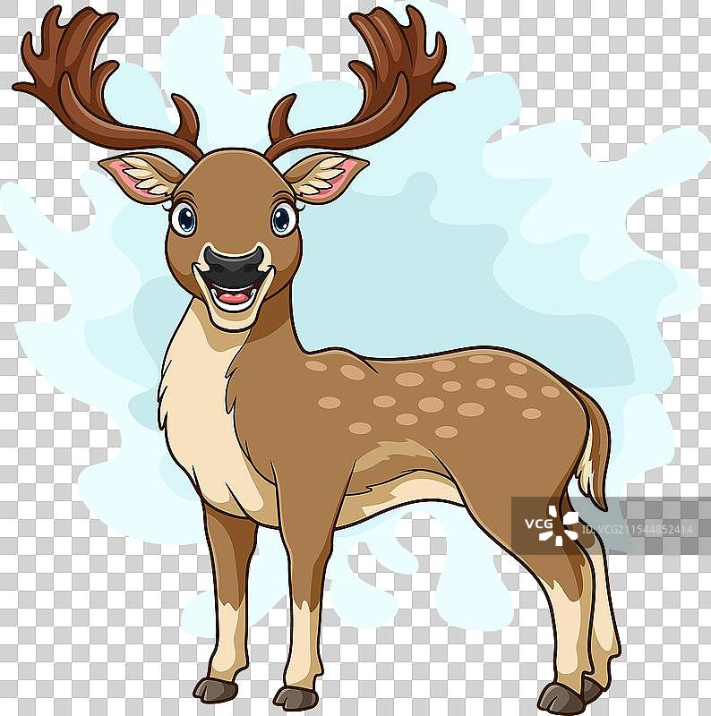 白色背景上的卡通鹿图片素材