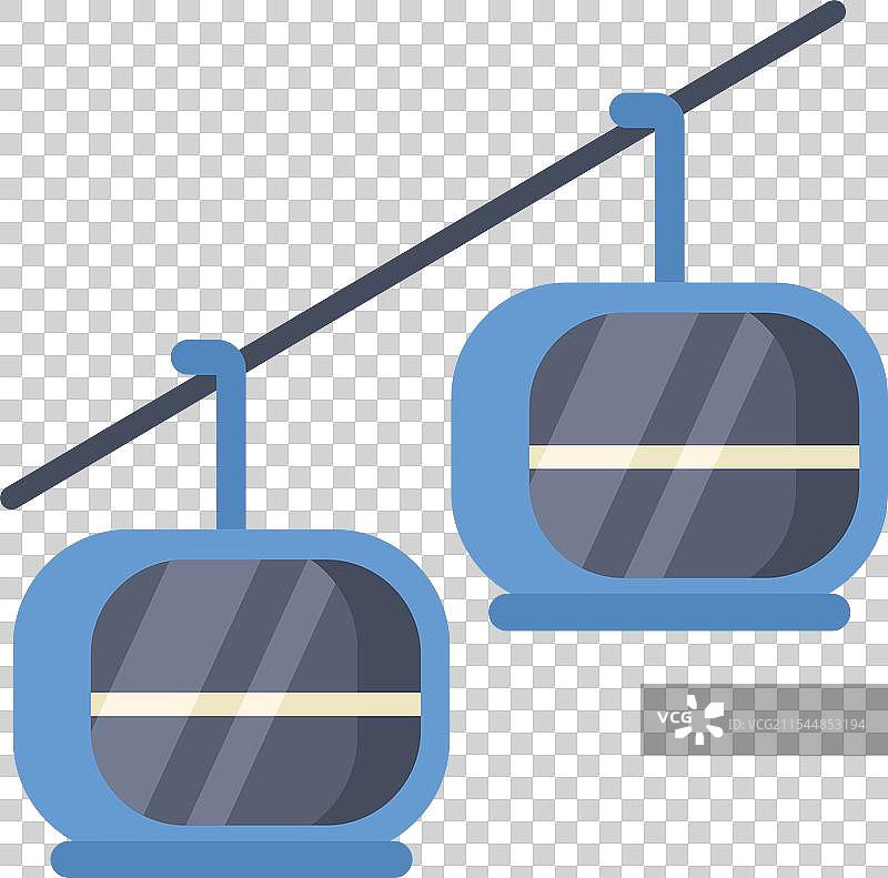 缆车正在绳索上移动前往滑雪度假村图片素材