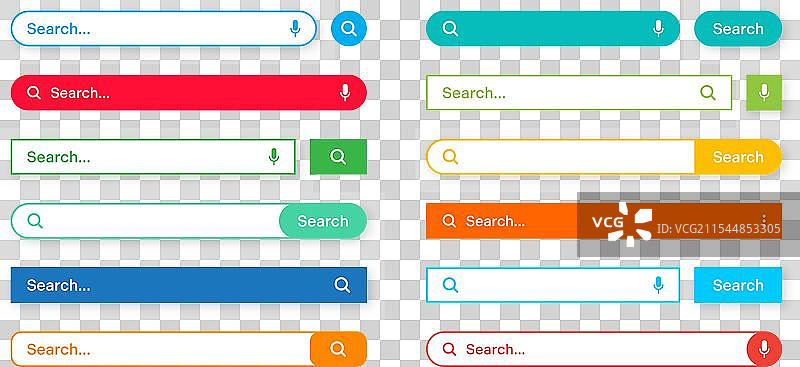色彩丰富的搜索栏模板互联网浏览器图片素材