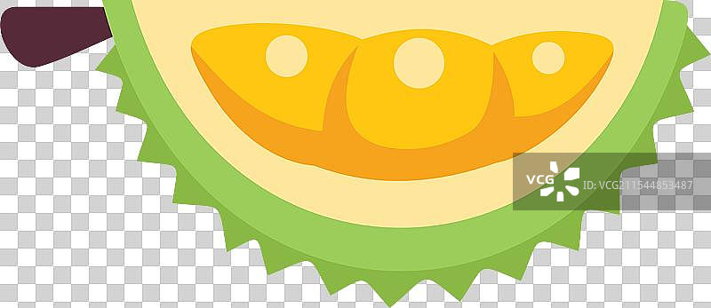 榴莲果实切片展示成熟的种子图片素材