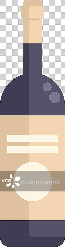 直立的酒瓶，带有软木塞和空白标签图片素材