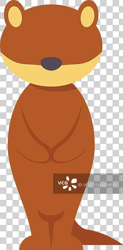 可爱的卡通水獺站立在后腿上图片素材