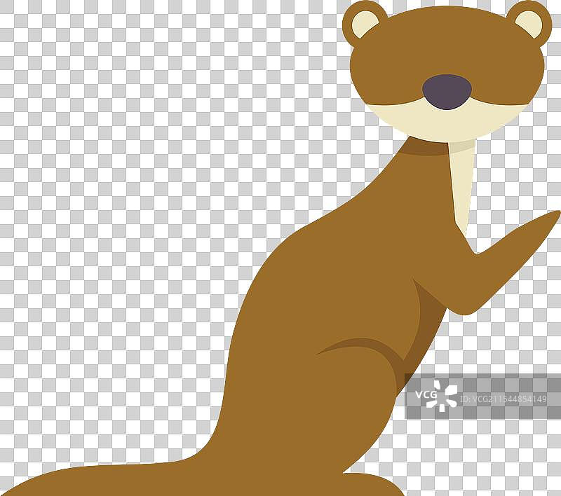 可爱的棕色水獺坐着挥手图片素材