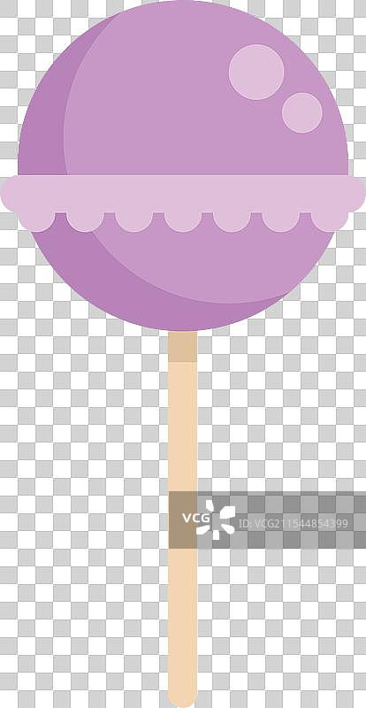 圆形紫色花边棒棒糖立着图片素材