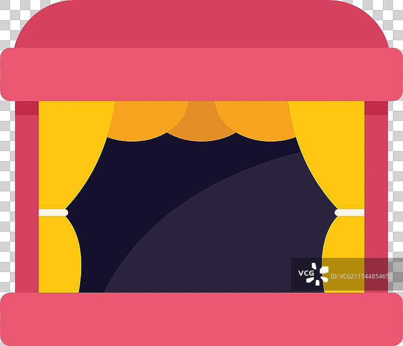 舞台剧场的帷幕开启，象征着图片素材