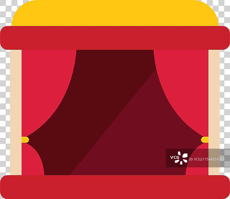 红色舞台配有金色顶部和闭合的帷幕图片素材