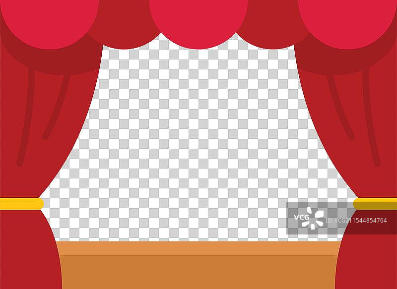 红色舞台幕布在空白舞台上拉开图片素材