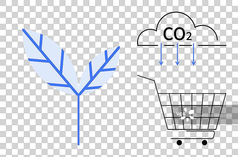 象征碳减排的环保购物标志图片素材