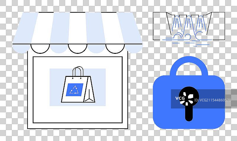 可持续购物、隐私与水资源图片素材