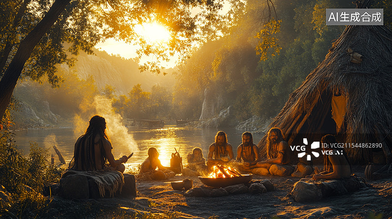 【AI数字艺术】原始农耕 原始社会 原始人图片素材