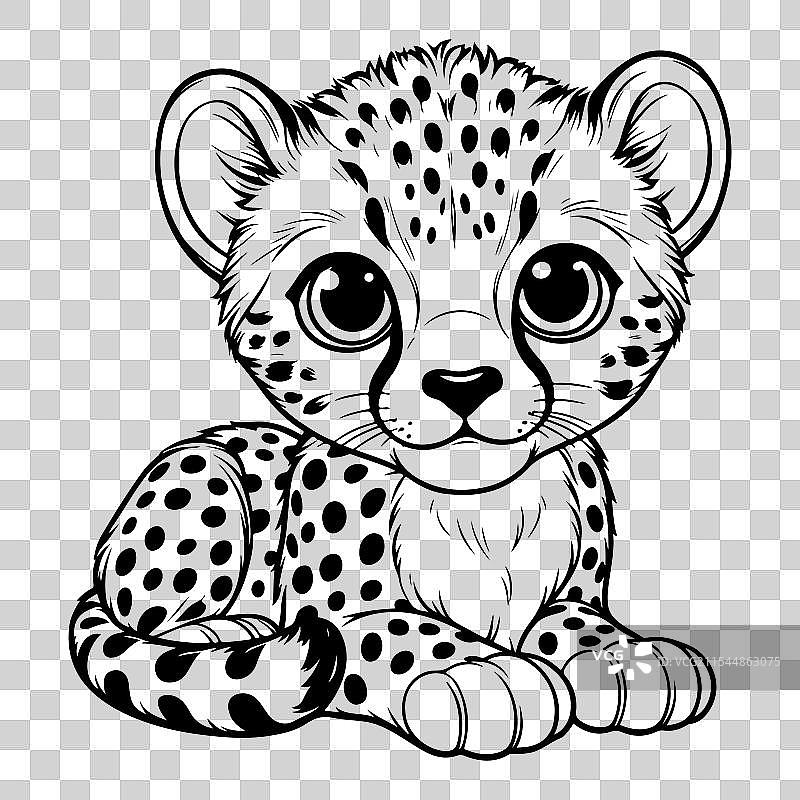 可爱的幼狮和动物艺术图片素材