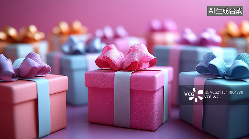 【AI数字艺术】礼品包装盒图片素材